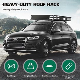 FORWODE 250LBS Universal Roof Rack Basket, 64"x39"x6" Rooftop Cargo Carrier Rack, Rust-Proof Roof Cargo Basket for Suvs, Trucks, Vehiclesor Suvs, Trucks, Vehicles