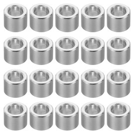 PATIKIL M6 Aluminum Spacers, 20 Pcs Metal Spacer Aluminum Round 6.2mm ID x 10mm OD x 8mm L Thickness Aluminum Spacer 1/4in ID Screw Standoff for 1/4" or M6 Screw Bolts