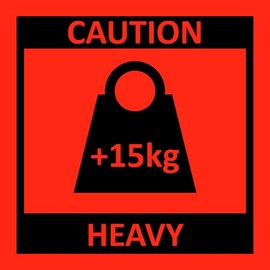 Shipping Labels + 15 kg Caution Heavy Stickers, Pack of 500, 10 x 10 cm