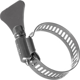 YoiYee 18-32mm Hose Clamp, 304 Stainless Steel Adjustable Pipe Clip with Thumbscrew, Butterfly Type Metal Worm Drive Ducting Strap for Securing Gas/Fuel Line, Pack of 4