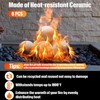 Sasylvia 6 Pcs Ceramic Fire Balls Fire Pit Balls, White