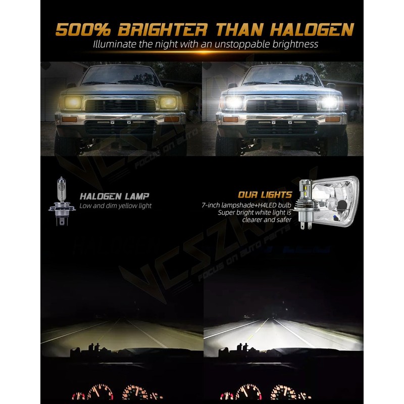 VCSZKXLY 2025 5x7 7x6 H6054 LED Headlights Compatible for Chevy
