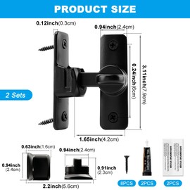 2pcs Barn Door Lock Latches, 90/180 Degree Flip Barn Door Lock, Home Protect Privacy Sliding Barn Door Lock, Door Security Sliding Door Latch Lock for Cabinets,Bathroom,Garage