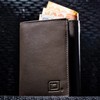 ID Stronghold Men's Leather Trifold Wallet - RFID Blocking -