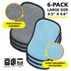 Original Scrub-N-Wipe Pad by Tuff-Scrub, 6-Pack, Microfiber, Multi-Surface, Non-Scratch, Dual-Sided,