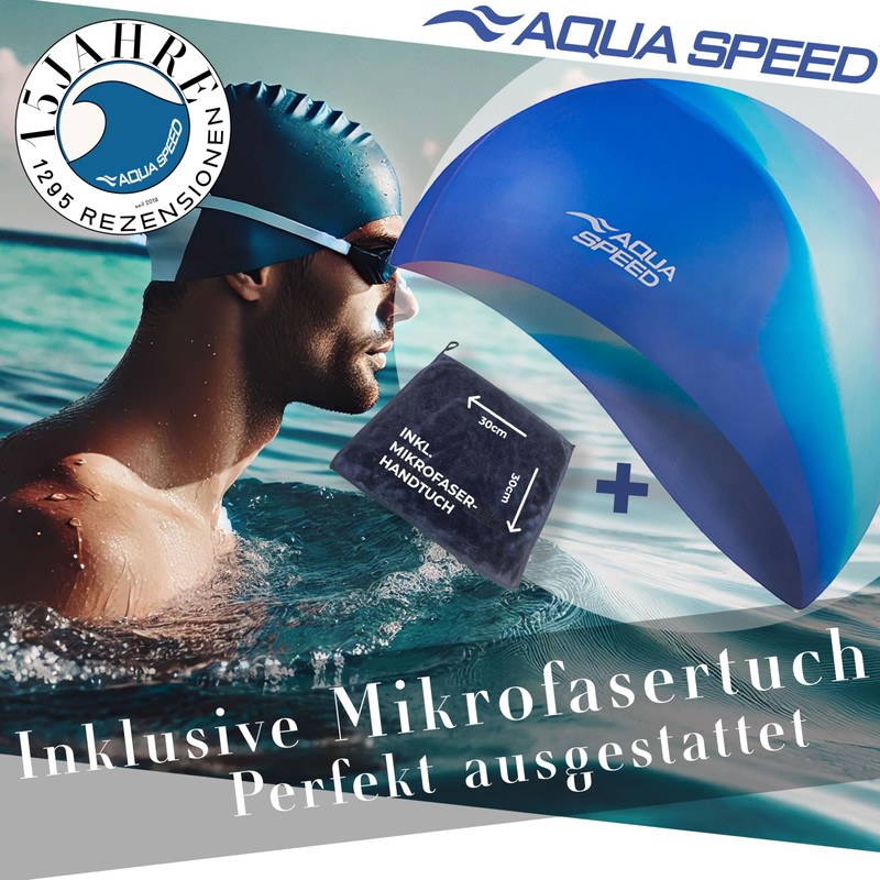 Aqua Speed Swimming Cap for Men, Bathing Cap Multi-Coloured with