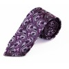 Mens Purple & Grey Boho Paisley Patterned 8cm Neck Tie