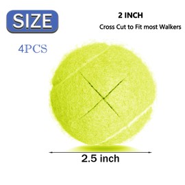 Tennis Balls for Walkers Pre Cut, 4Pcs Walker Tennis Balls Precut Tennis Balls for Walkers Legs, Universal Precut Gilde Balls for Chairs, Desks, Heavy Duty Long Lasting Floor Protection