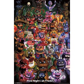 By Be The Bestest FNAF-Ultimate Group Mount Bundle Wall Poster Matte Poster 12 x 18 inch Poster Rolled
