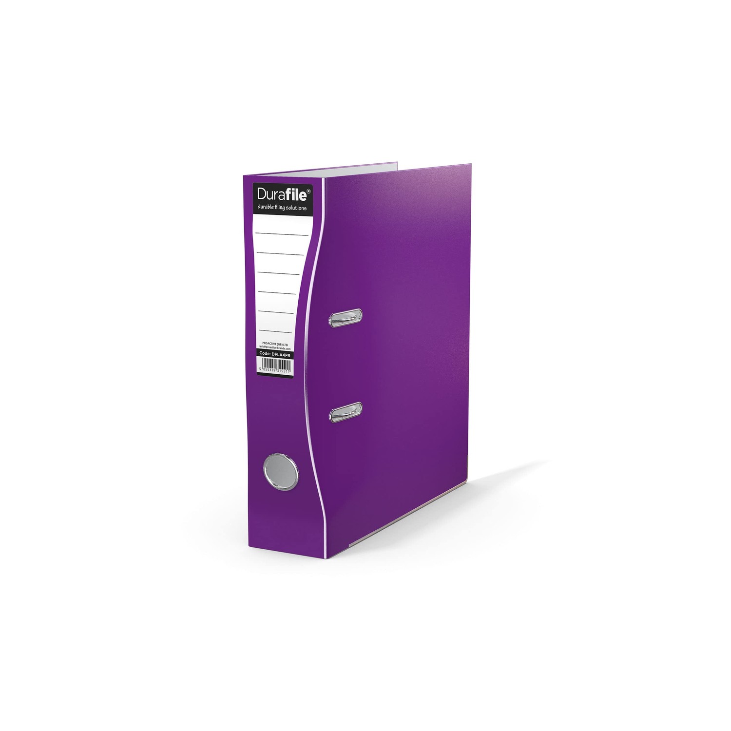 Durafile Lever Arch File, Purple File, 'Ergonomic Curved Spine' Single ...