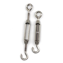 Turnbuckle wire tensioner Faspiroty M12 2 pack 304 stainless steel adjustable hook&eye set heavy duty