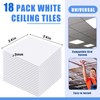 Frienda 18 Pcs 2ft x 2ft White Ceiling Tiles Smooth