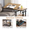 Tribesigns Height Adjustable C Table with Wheels, Mobile Couch Snack