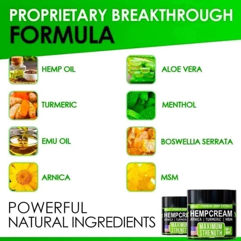 megacraze-store Hemp Cream Maximum Strength - Soothing Relief for Back,