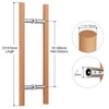 Ranbo 24" Solid Beech Wood Push Pull Door Handle, 16"