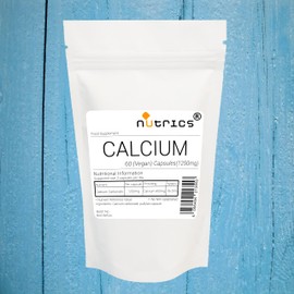 Nutrics® 1250mg Calcium 100% Pure V Capsules - (60 Capsules 1 Month Supply) - Suitable for Vegan Vegeatarian Halal & Kosher (60)