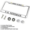 Army Nurse US Veteran Metal Chrome Auto License Plate Cover,Veteran