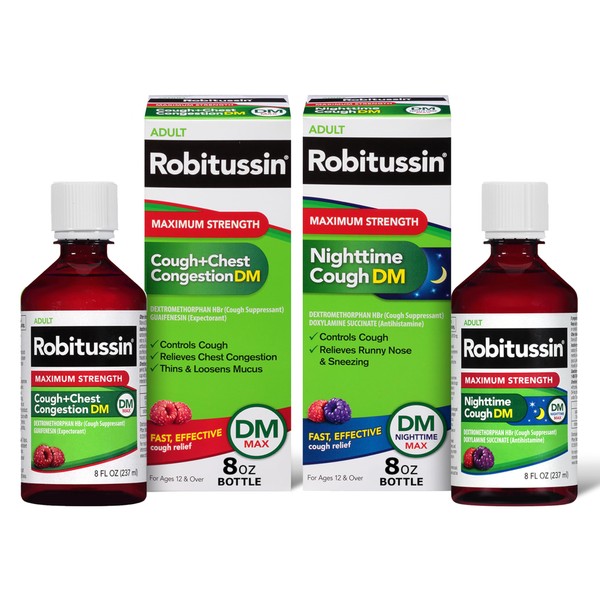 Robitussin DM Max Cough Plus Chest Congestion and Robitussin Maximum