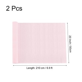 MECCANIXITY 2 Pcs Crepe Paper Roll 6.9ft Long 20 Inch Wide for Wedding Ceremony Various Large Festivals Decoration, Light Pink