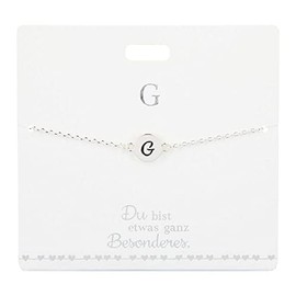 Silver plated name bracelet with the letter "G"