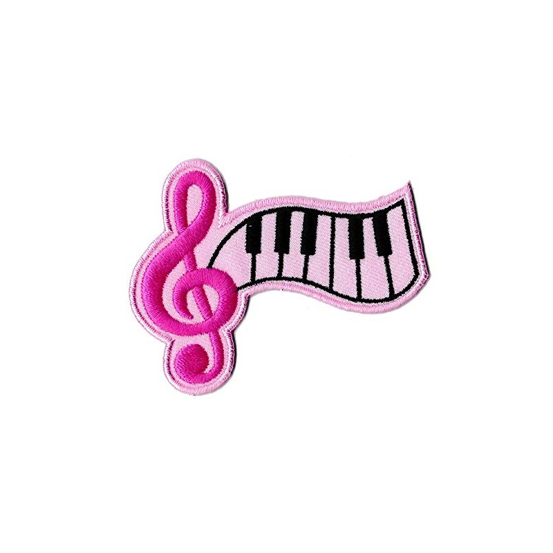 NagaPatches Sew-On Patch Treble Clef Pink