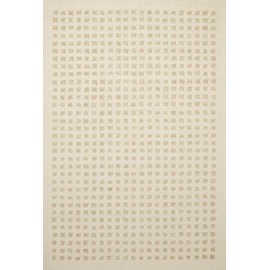 Loloi Chris Loves Julia Polly 3'-6" x 5'-6" Accent Rug in Ivory/Natural - Large Neutral Area Rug, Unique Patterned Rug for Living Room, Bedroom, Dining Area, Home Office