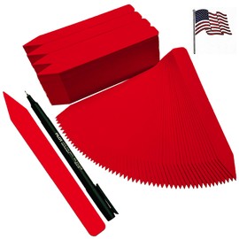 TAGKRAFTERS 6" x 5/8" RED Premium Pot Stakes with Marker - 200 Pcs - Plastic Plant Tags and Labels - Nursery Garden Tree Labels Waterproof Writeable | Made in The USA |