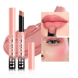 COOL STORY Matte Lipstick Lightweight Blurring Formula with High Impact Pigment, Long-lasting, 0.07 oz (Peach Nude)