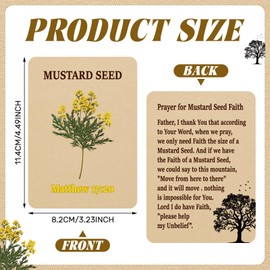Motiskyy Mustard Seed of Faith Holy Prayer Cards Gift Bulk Set Bundle Matthew 17: 20 Faith Prayer, 3.2 x 4.5 Inch(50)
