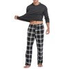 Vlazom Men's Pajamas Set Long Sleeves Soft Pj Top and