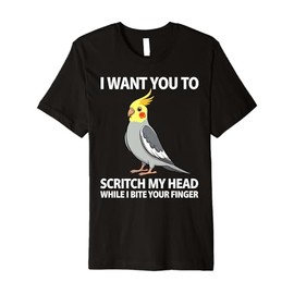 Cute Cockatiel Design for Men Women Parakeet Cockatiel Lover Premium T-Shirt