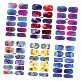 Vaguelly 6pcs Nail Art Stickers Full Cover Decals for Manicure Decoration for DIY Nail Art Weddings and Festivals