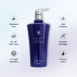 Saints & Sinners Velvet Divine Daily Conditioner for Dry, Moisture-Starved, Damaged Hair - Repair, Strengthen, Detangle & Eliminate Frizz