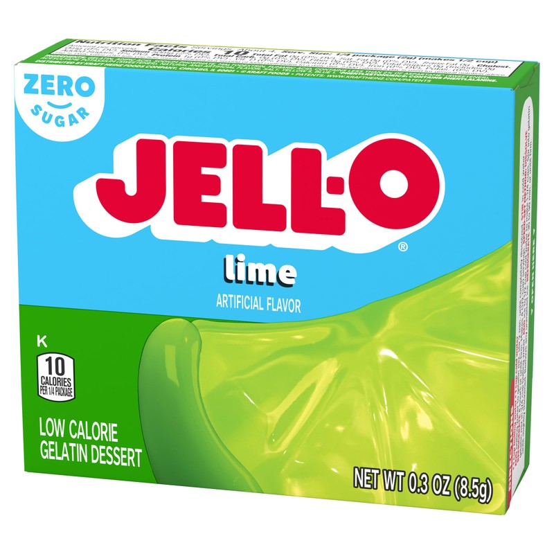 Jell-O Lime Artificially Flavored Zero Sugar Low Calorie Gelatin Dessert