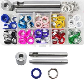 200 Sets Multi-Color Grommet Kit 10mm Metal Grommets Eyelets with Installation Tools for Shoes Clothes Belt Bag DIY Project