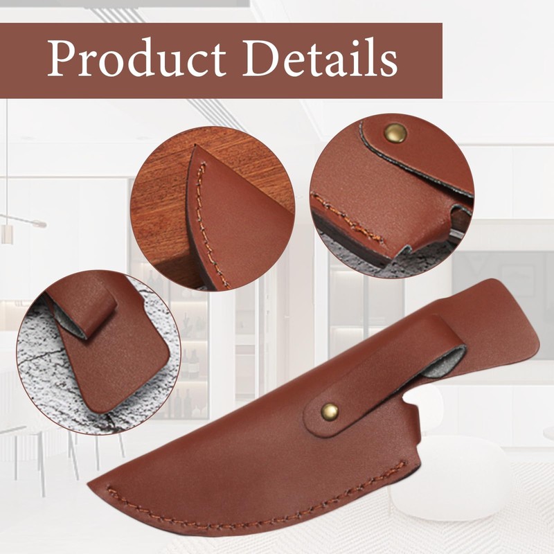 RGEVGER Leather Sheath, PU Leather Blade Protector With Snap Closure,