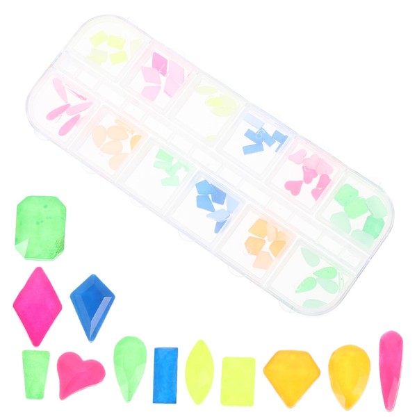 Healeved Nail Charms Rhinestones Set Compartment Ab Gems for Nail