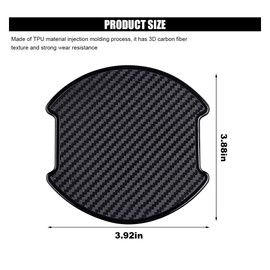 4PCS Car Door Handle Cup Scratch Protectors, TPU Carbon Fiber Door Bowl 3D Traceless Sticker, Car Door Handle Paint Cover Guard Pad, Universal Door Handle Protective Film for Most Cars (Large)