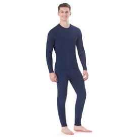 Rocky Thermal Underwear for Men (Long Johns Thermals Set) Shirt & Pants, Base Layer (Navy - Lightweight/Large)