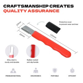 4 Pcs Portable Knife Sharpener, Multipurpose Handheld Blade Sharpener for Knives, Scissors, Garden Tools, Pruners, Hedge Shears – Compact and Durable with Protective Cover