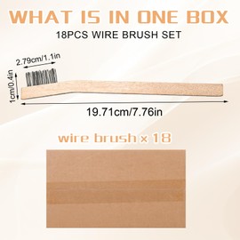 Wood Handle Wire Scratch Brush Sets (18, 18Pack-7.8in Stainless Steel Small Wire Scratch Brushes with Beech Wood Handle) ﻿