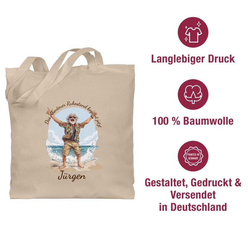 Baumwolltasche - Rentner - Das Abenteuer Ruhestand beginnt jetzt mit