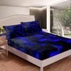 3D Geometric Leaves Abstract Aesthetic Bed Linen, Black and Navy
