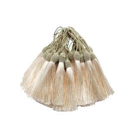Wisafory 100pcs Tassel Silky Floss Tassels Pendant Handmade Soft Tassels Decoration Accessories for Bookmarks, Jewellery Making, Souvenir, Earring, DIY Crafts, 13 cm, Beige