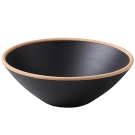 Hasamiyaki 19979 Risa Emon Kiln Pot, Large Bowl, 7.9 inches (20 cm), Black, Black, Black, Matte