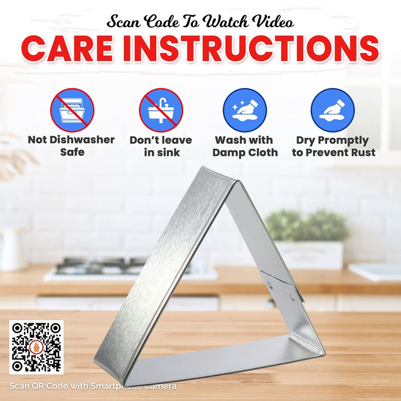 Foose Triangle Cookie Cutter 3 Inch –Tin Plated Steel Cookie