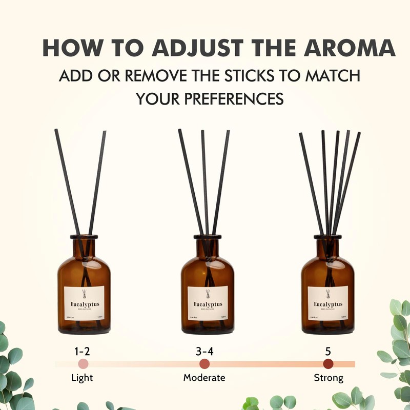 Reed Diffuser Set, 8.12 fl.oz Eucalyptus Scented Diffuser with Sticks,