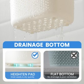 TAILI Portable Shower Caddy Basket Tote, Plastic Shower Basket with Handle, Dorm Room Essentials Toiletry Caddy for Dorm College Bathroom Cleaning Camping, Grey&White