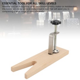 Jewelry Table Clamp, Wooden Bench Pin with V Slot and Clamp Jewelry Making Tool for Vise, Jewelers Bench Pin Tool for Craftsmen