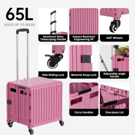 Foldable Utility Cart with Stair Climbing Wheels: Expandable Rolling Utility Cart for Home Organization, Grocery Shopping & Easter Basket Carrier